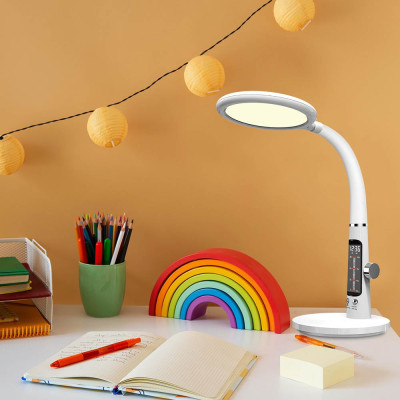 DE1742ARD настільний світильник білий 12W 650LM 3000K-4000K-6000K (18*44.7*19.5cm) IP20