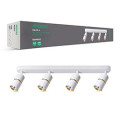 ML312-4 MR16/GU10, білий+золото, четверний, поворотний, 4 x Ф55*100мм BAMBOO