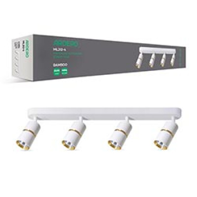 ML312-4 MR16/GU10, білий+золото, четверний, поворотний, 4 x Ф55*100мм BAMBOO