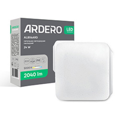 AL806ARD 24W квадрат накладний 2040Lm 5000K 180*180*40mm зорян.небо