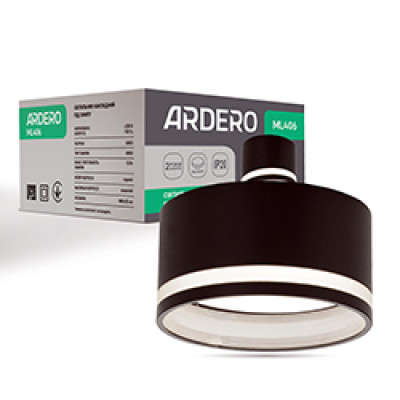 ML406 GX53, чорний, ф80*45 мм  ARD