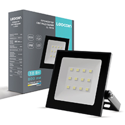 LL-5010 10W 800Lm 6500K (74*74*21мм) чорний IP65 LC