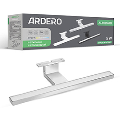 AL5081ARD 230V 5W 375LM 4000К 300*85*45mm IP44 хром, матовий розсіювач