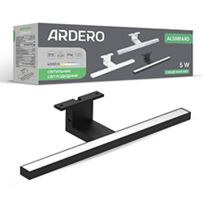 AL5081ARD 230V 5W 260LM 4000К 300*85*45mm IP44 чорний, матовий розсіювач