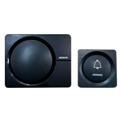 Дзвінок дверний безпровідний E-402, база DC 4,5В, кнопка DC 12В, 38 мелодій, чорний