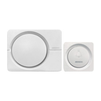 Дзвінок дверний безпровідний E-402, база DC 4,5В, кнопка DC 12В, 38 мелодій, білий