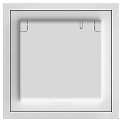 ER131-W розетка із заземленням, кришкою та шторками, механізм білий 16А Soft