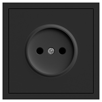 ER111-B розетка без заземлення, механізм чорний 16А Soft