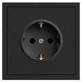 ER121-B розетка із заземленням, механізм чорний 16А Soft