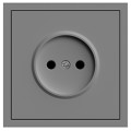 ER111-G розетка без заземлення, механізм сірий 16А Soft