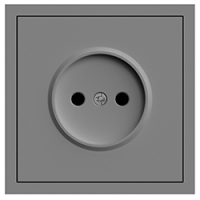 ER111-G розетка без заземлення, механізм сірий 16А Soft