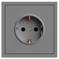 ER121-G розетка із заземленням, механізм сірий 16А Soft