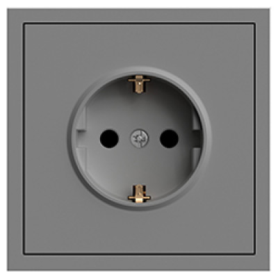 ER121-G розетка із заземленням, механізм сірий 16А Soft