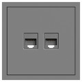 ER152PC-G розетка комп’ютерна подвійна, механізм сірий Soft