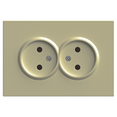 ER112-C розетка подвійна без заземлення шампань 16А Soft