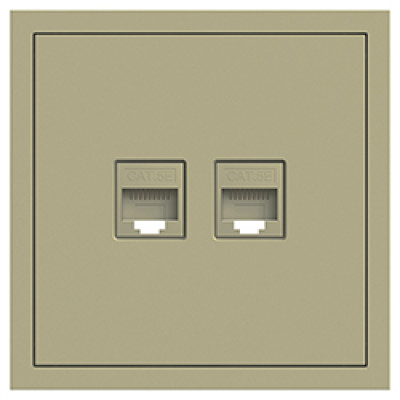 ER152PC-C розетка комп’ютерна подвійна, механізм шампань Soft