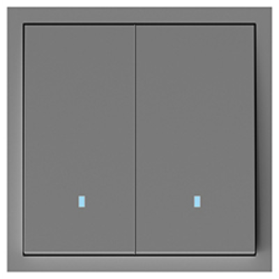 EV112L-G вимикач 2-кл. з підсвіткою, механізм сірий 10А Soft