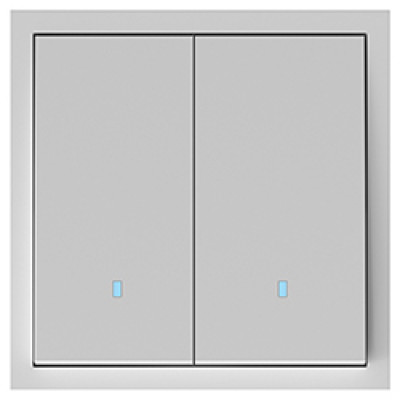 EV112L-S вимикач 2-кл. з підсвіткою, механізм срібло 10А Soft