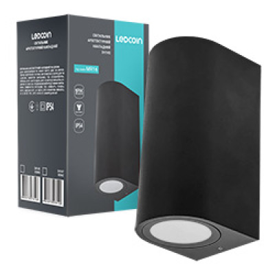 DH145 230V без лампи 2*GU10, чорний 68*80*150mm IP54 LC