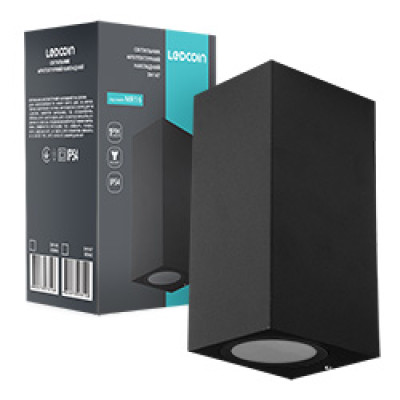 DH147 230V без лампи 2*GU10, чорний 68*80*150mm IP54 LC