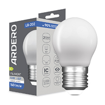 LB-202 G45 230V 5,4W   865Lm E27 4000K матована