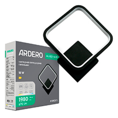 AL6522-1ARD 18W 670Lm 3000K/4500K/6500K 260*230*45mm чорний FORCE S