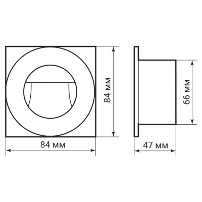 DH1020ARD 230V 3W 30Lm 3000K коло 84*47mm чорний IP54 LEVEL
