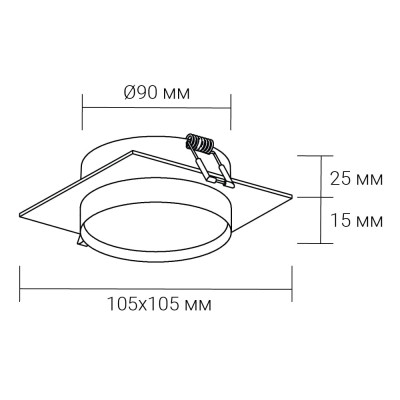 DL2818 GX53 квадрат чорний Max 13W ARD