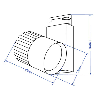 AL105 COB 40W 3600LM 4000K IP40 чорний 95*200*150 мм