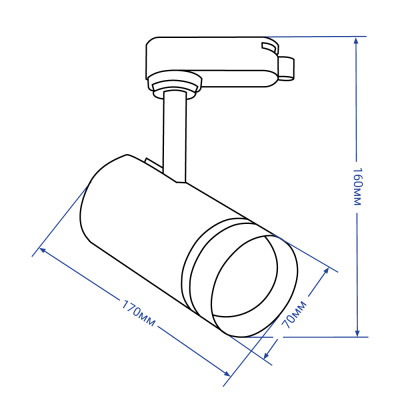 AL106 SMD 18W 4000K, IP40 80град чорний 70*170*160 мм