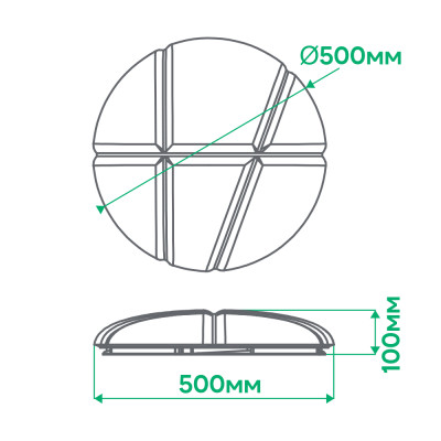 AL5000-4ARD 72W коло 5400Lm 2700K-6500K 500*500*100mm BALLOON