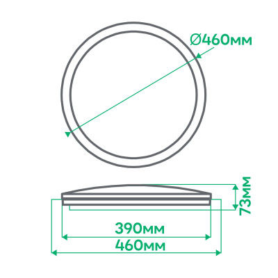AL5000ARD 54W коло 4050Lm 2700K-6500K 460*460*73mm STARLIGHT