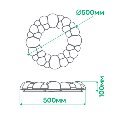 AL6045ARD 72W коло 5400Lm 2700K-6500K 500*500*100mm ASTER