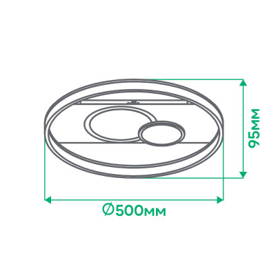 AL6100ARD 52W коло 2900Lm 3000K-6500K 500*95mm SERENA