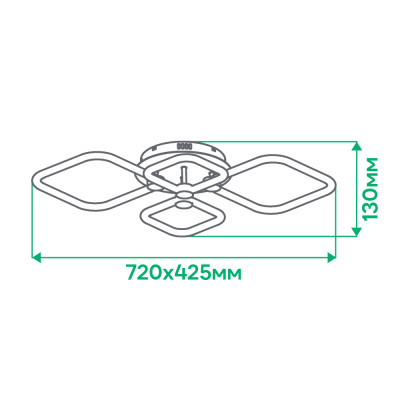 AL6134-2ARD 80W квадрат 8910Lm 3000K-6500K 720*425*130mm FELICITY