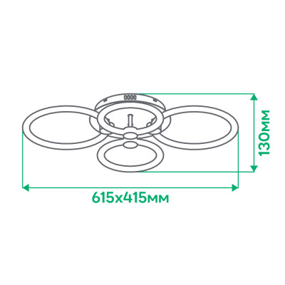 AL6134ARD 76W коло 8450Lm 3000K-6500K 615*415*130mm FELICITY