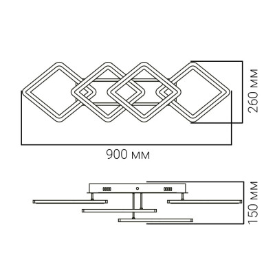 AL6144ARD 72W 5760Lm 3000K-6500K 900*260*150mm MADEIRA