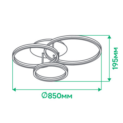 AL6173ARD 120W коло 7500Lm  3000K-6500K  850*195mm PROTEA