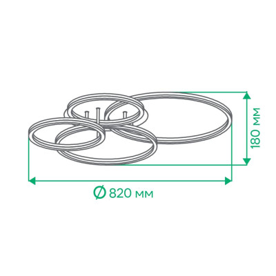 AL6174ARD 134W коло 8300Lm 3000K-6500K 820*700*180mm PROTEA
