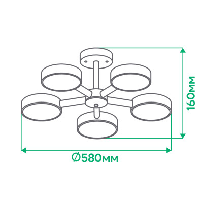 AL6195ARD 65W 5200Lm  3000K-6500K  580*160mm SCANDY