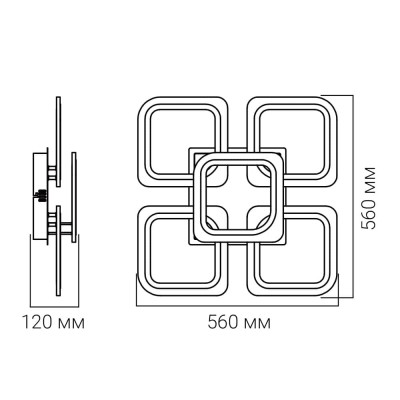 AL6440ARD 100W 8000Lm 3000K-6500K 560*560*120mm SOFT S