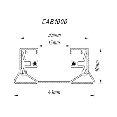 CAB1000 шинопровід однофазний для трекових світильників, білий 1м
