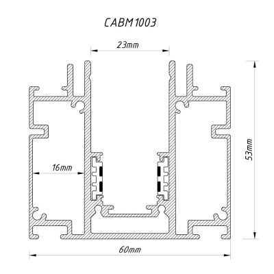 CABM1003 чорний 3м вбудований шинопровід, для натяжних стель
