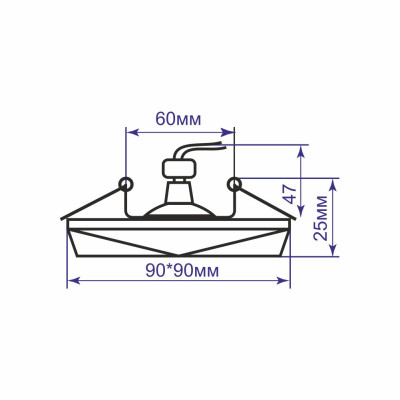 CD8170 MR16 квадрат білий матовий із led підсвіткою Max 50W G5.3