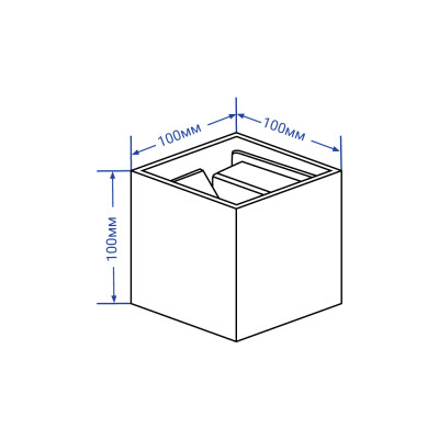 DH012 COB 2*3W 450LM 4000K IP54 , білий 100*100*100мм