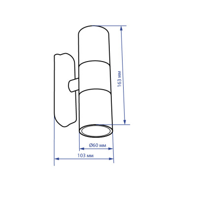 DH0704 230V 2*GU10, 60*163*103 сірий