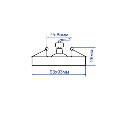 DL0380 MR16/G5.3 / пластик, білий, квадрат, поворотний