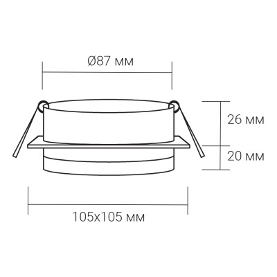 DL2802 GX53 квадрат білий Max 13W