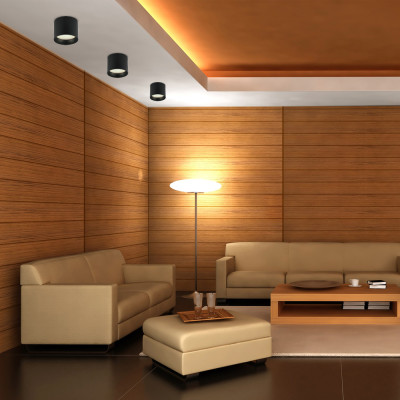 HL353 GX53 чорний круг, 83*70мм