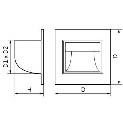 JD12 2W 100LM 4000K, сріблястий 85*85*55мм